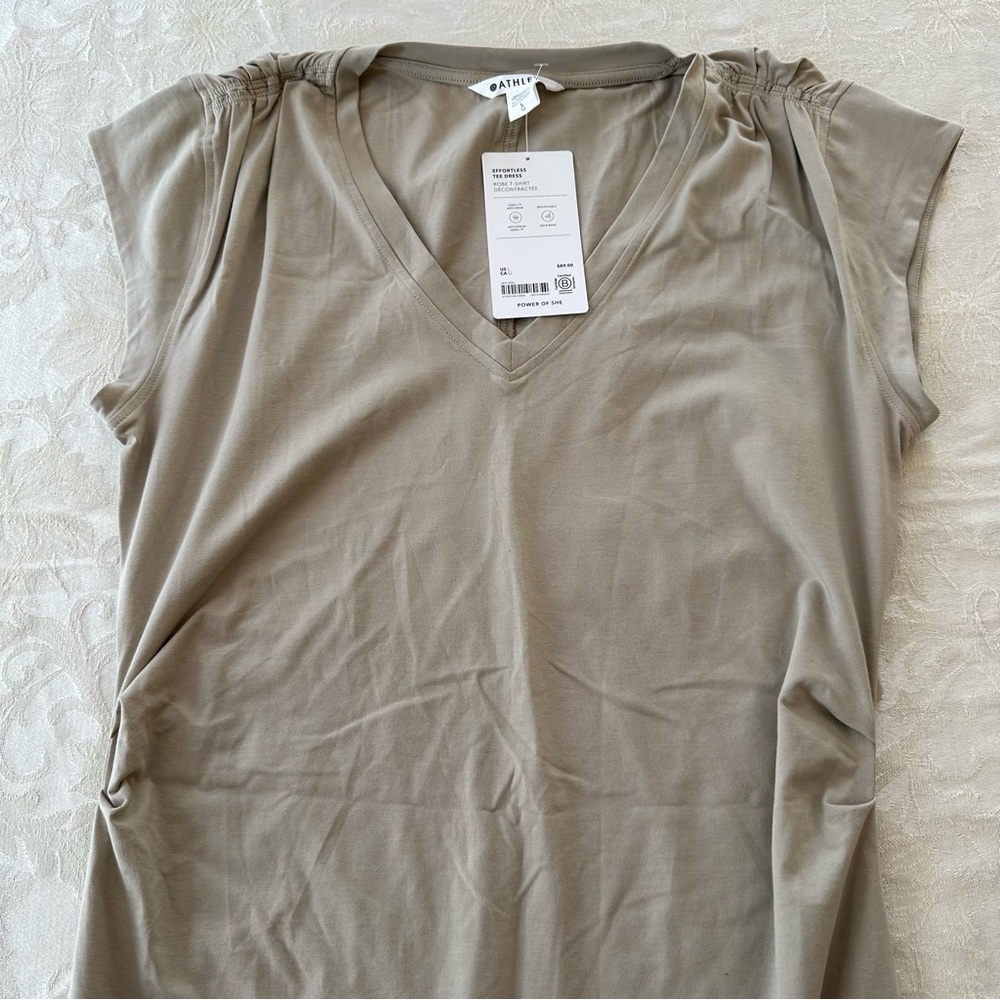 NWT Large Tan Athletica short sleeve dress